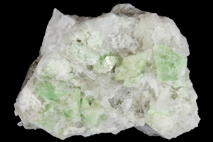 Green Augelite Crystals on Quartz - Peru #173378